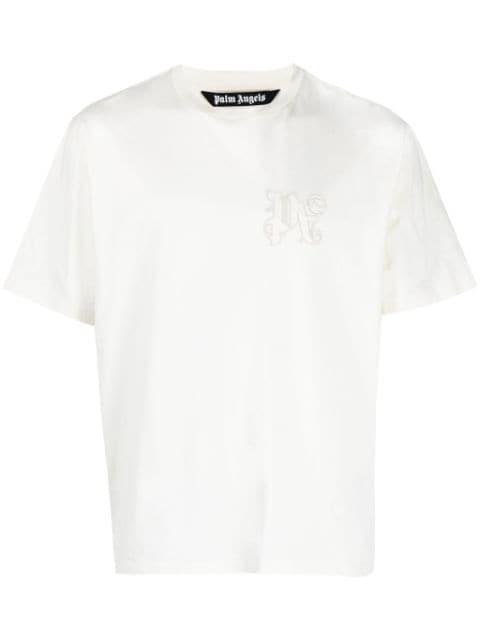 logo-embroidered cotton T-shirt by PALM ANGELS
