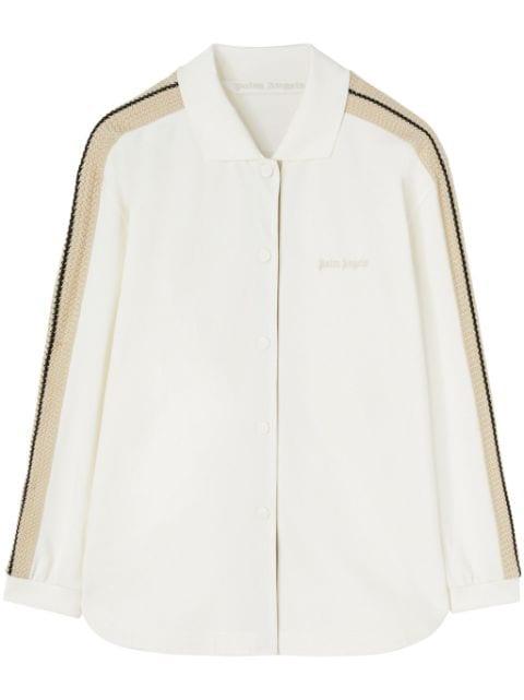 logo-embroidered cotton track shirt by PALM ANGELS