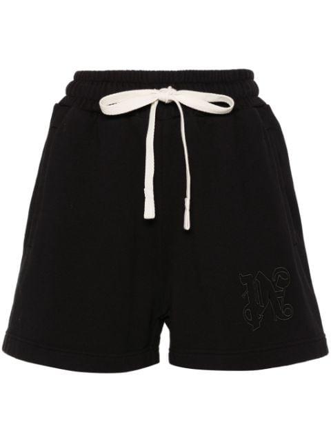 logo-embroidered cotton track shorts by PALM ANGELS