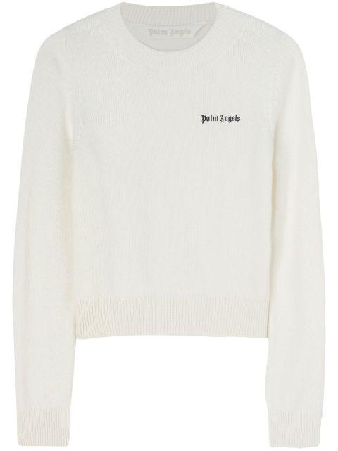 logo-embroidered crew-neck jumper by PALM ANGELS