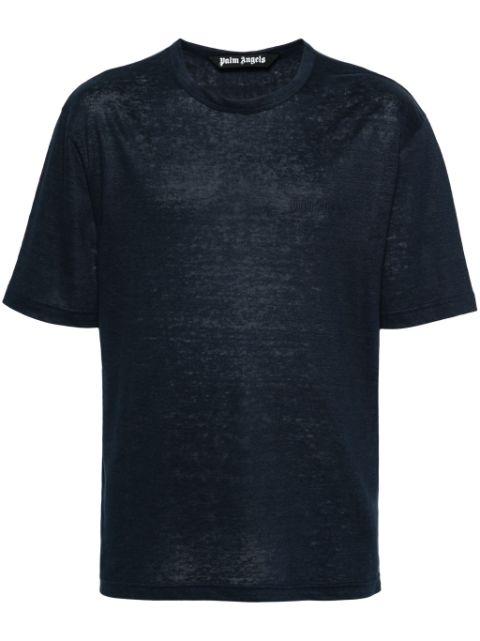 logo-embroidered linen T-shirt by PALM ANGELS