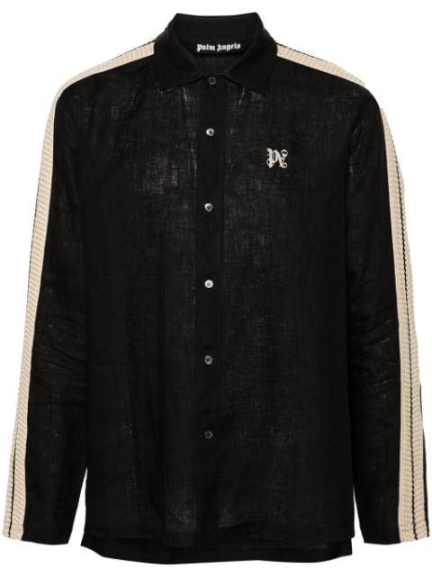 logo-embroidered linen shirt by PALM ANGELS