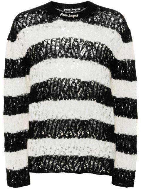 logo-embroidered open-knit jumper by PALM ANGELS