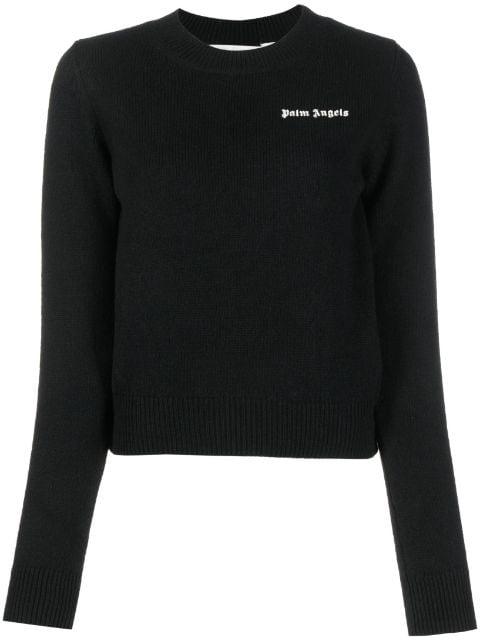 logo-embroidered ribbed-knit jumper by PALM ANGELS