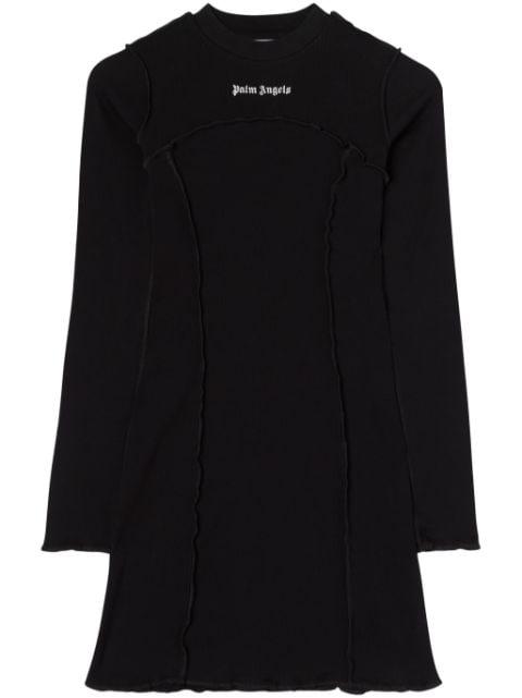 logo-embroidered ribbed minidress by PALM ANGELS