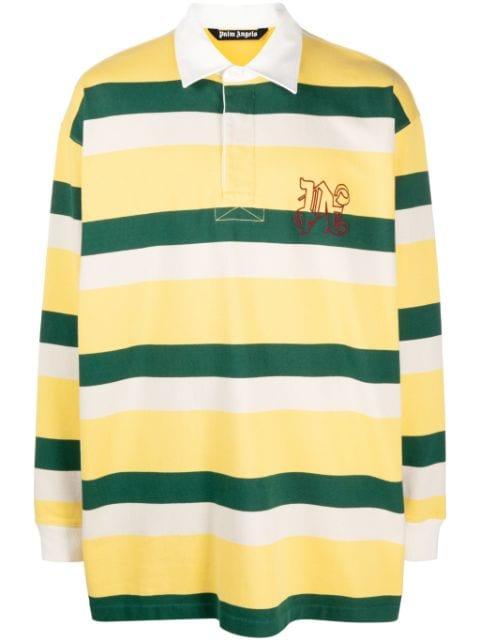 logo-embroidered stripe-pattern polo shirt by PALM ANGELS