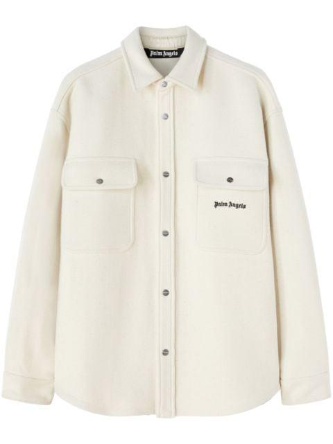 logo-embroidered twill shirt jacket by PALM ANGELS