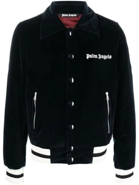 logo-embroidered velvet jacket by PALM ANGELS