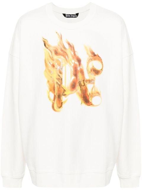 logo-flame print sweatshirt by PALM ANGELS