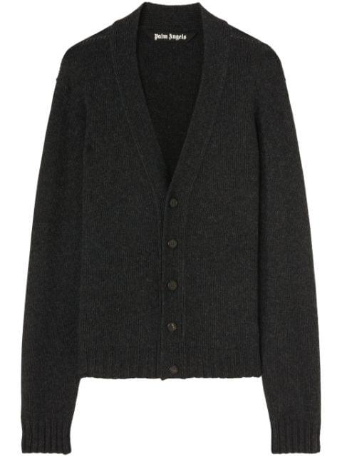 logo-intarsia cardigan by PALM ANGELS