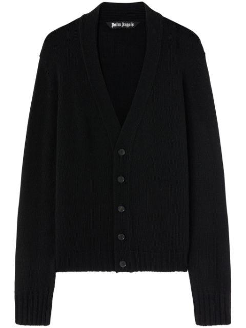 logo-knit buttoned cardigan by PALM ANGELS