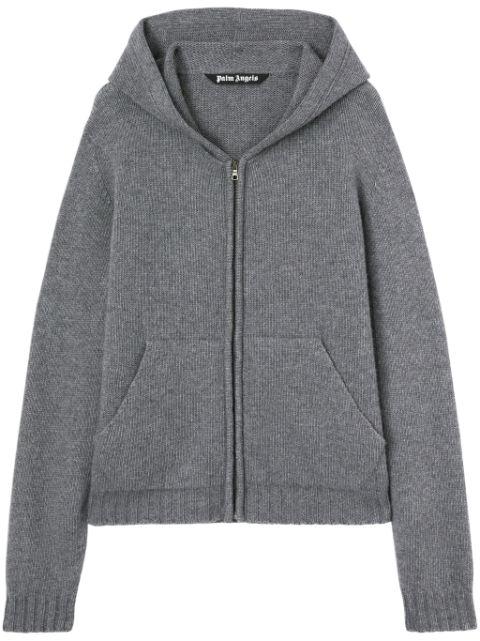 logo-knit zip-up hoodie by PALM ANGELS