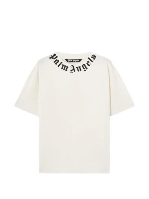 logo-neckline T-shirt by PALM ANGELS