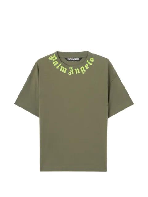 logo-neckline T-shirt by PALM ANGELS