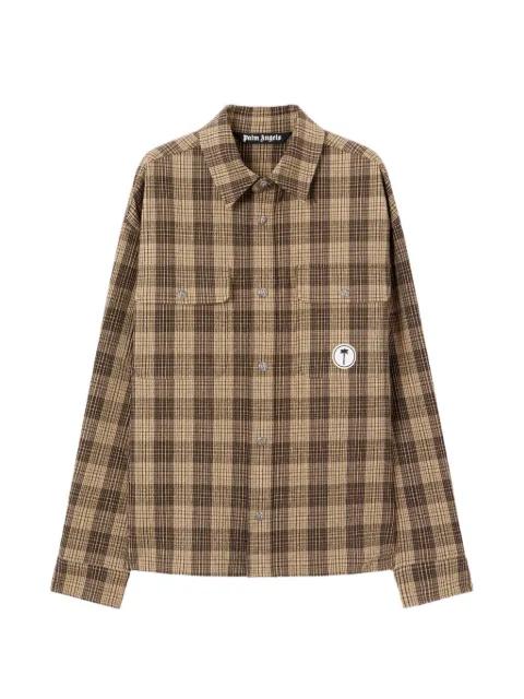 logo-patch checked-pattern shirt by PALM ANGELS