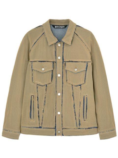 logo-patch ripstop denim jacket by PALM ANGELS