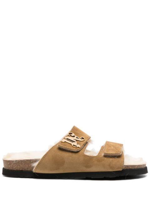 logo-plaque suede sandals by PALM ANGELS
