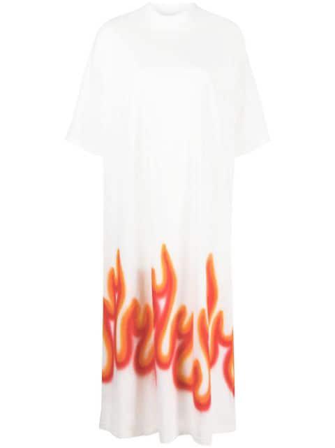 logo-print T-shirt dress by PALM ANGELS