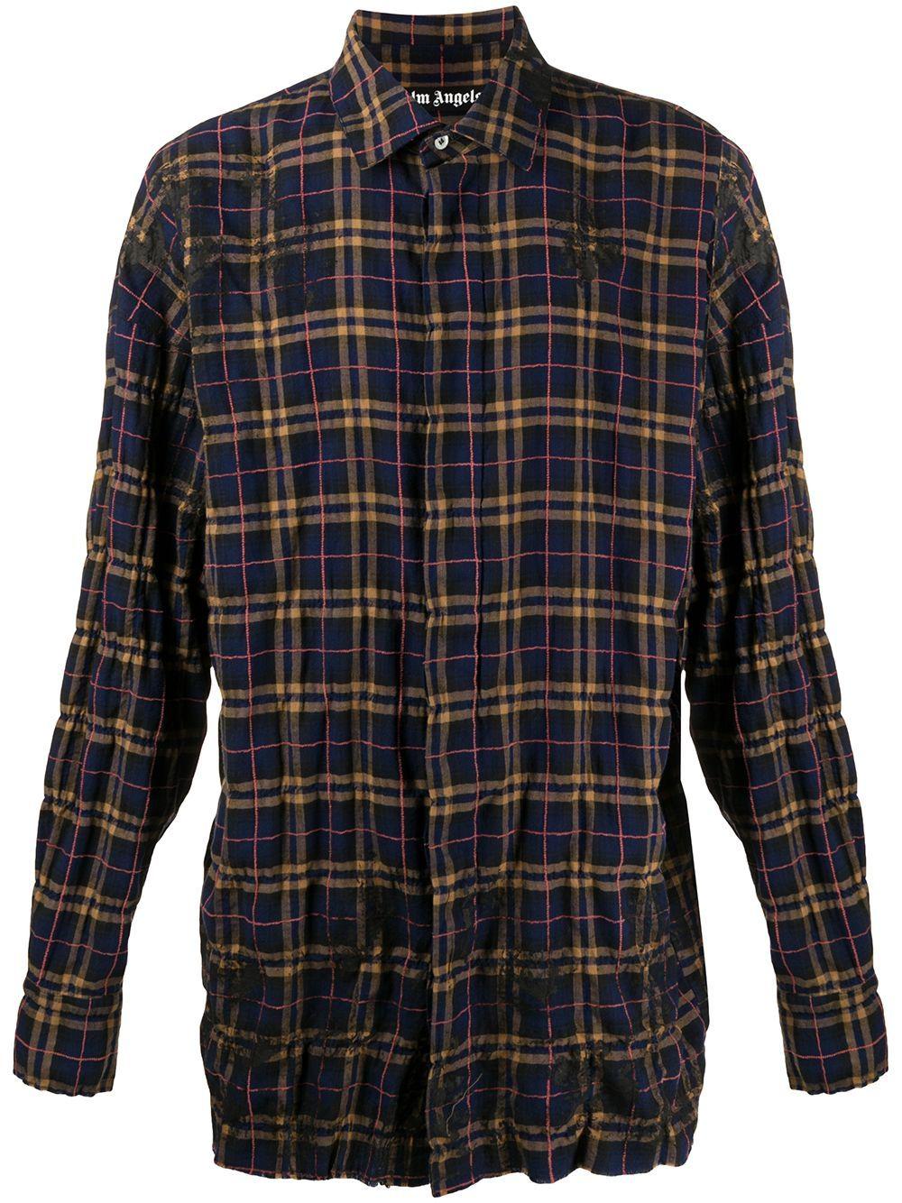 logo-print check-pattern shirt by PALM ANGELS