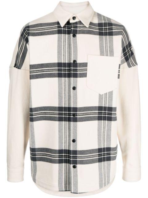 logo-print checked overshirt by PALM ANGELS