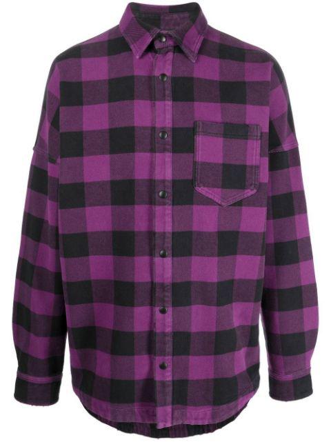 logo-print checked shirt by PALM ANGELS