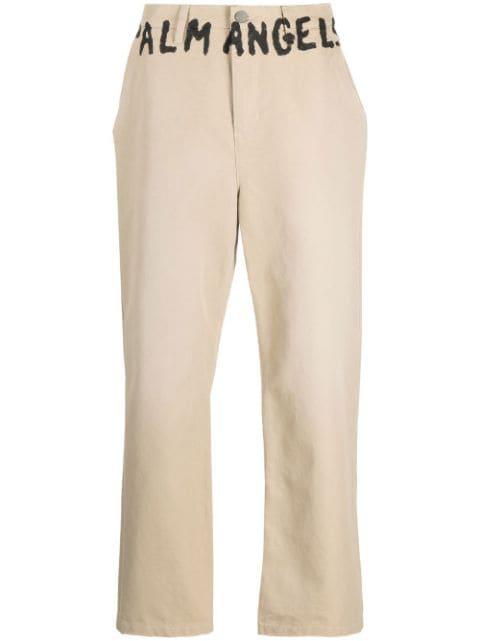 logo-print chino trousers by PALM ANGELS