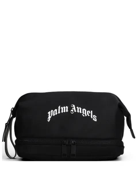 logo-print clutch bag by PALM ANGELS