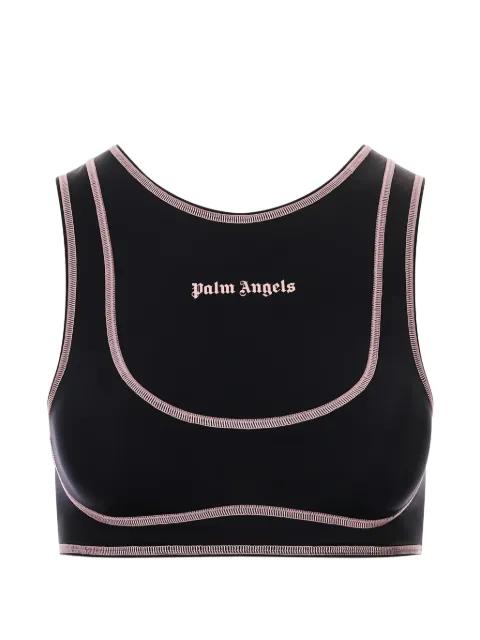 logo-print contrast-stitch tank top by PALM ANGELS