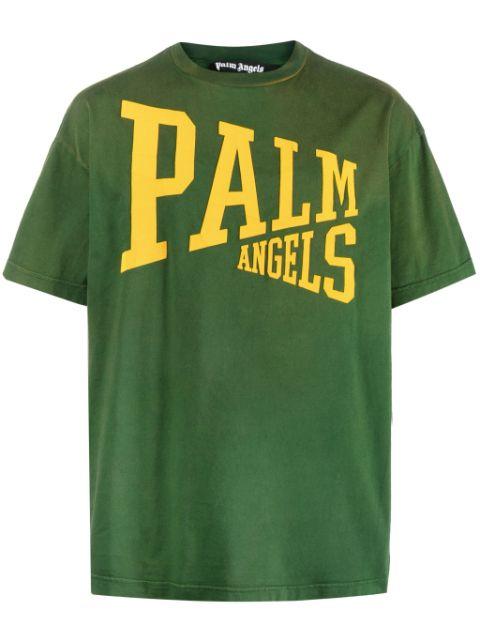 logo-print cotton T-shirt by PALM ANGELS