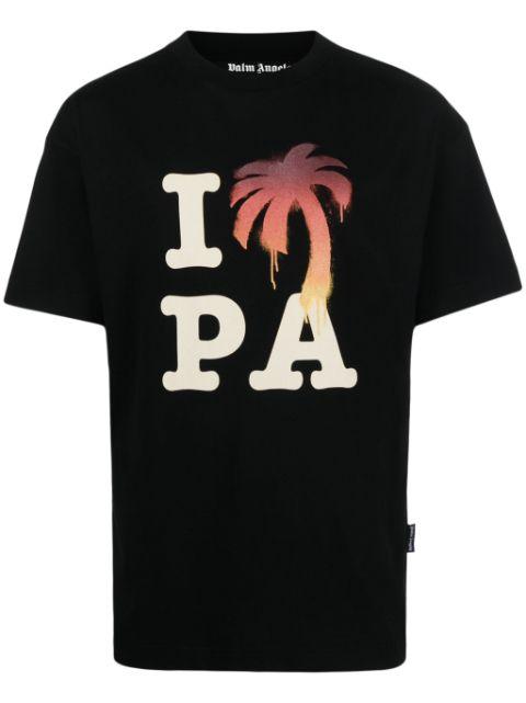 logo-print cotton T-shirt by PALM ANGELS