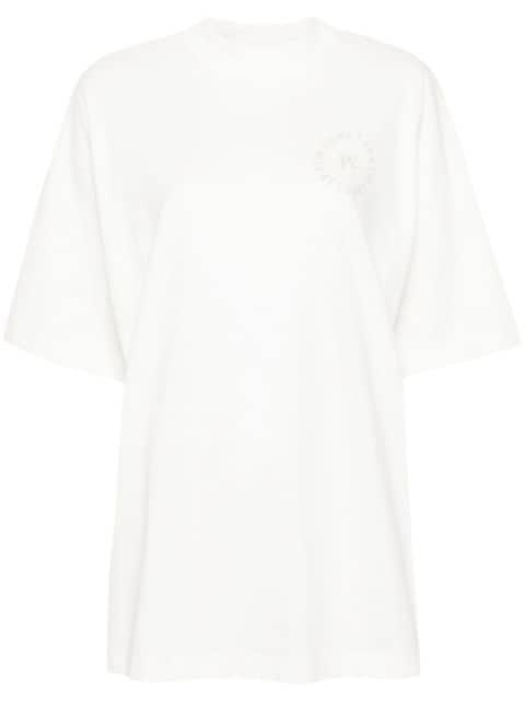 logo-print cotton T-shirt by PALM ANGELS