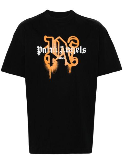 logo-print cotton T-shirt by PALM ANGELS