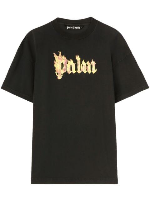 logo-print cotton T-shirt by PALM ANGELS