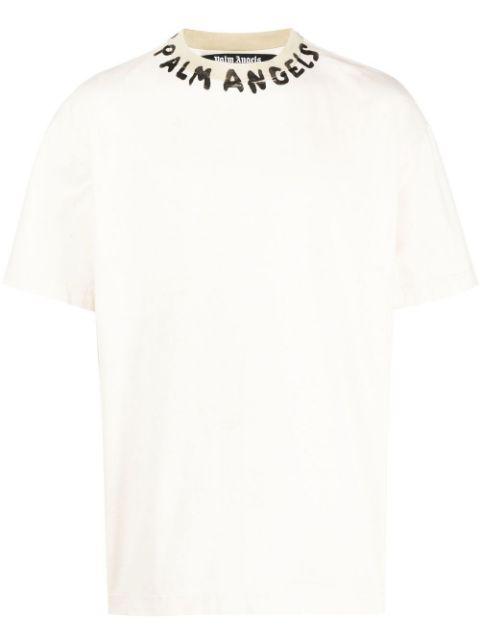 logo-print cotton T-shirt by PALM ANGELS