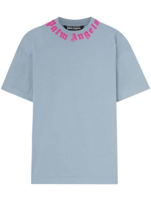 logo-print cotton T-shirt by PALM ANGELS