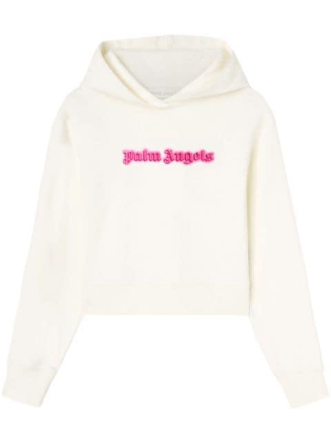 logo-print cotton hoodie by PALM ANGELS