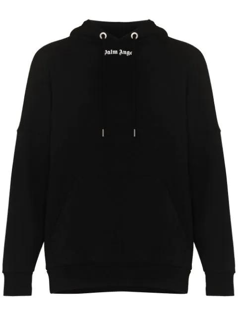 logo-print cotton hoodie by PALM ANGELS