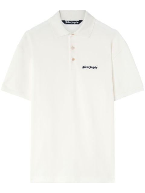 logo-print cotton polo shirt by PALM ANGELS