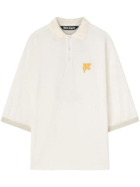 logo-print cotton polo shirt by PALM ANGELS