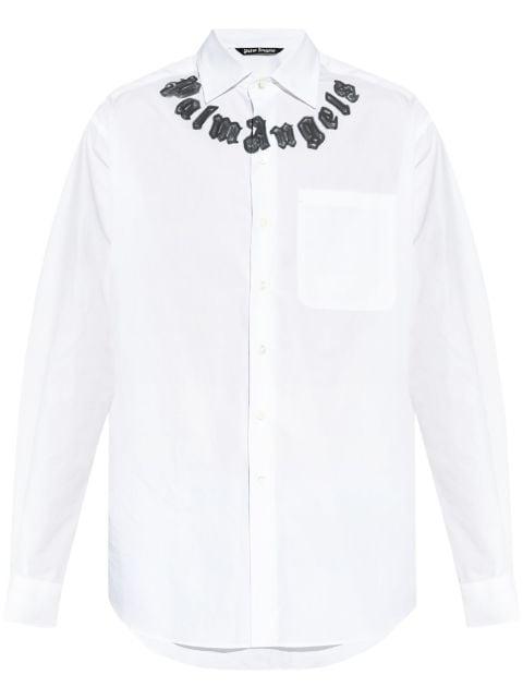 logo-print cotton shirt by PALM ANGELS