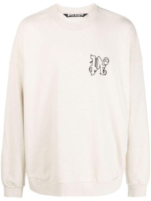 logo-print cotton sweatshirt by PALM ANGELS