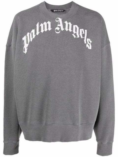 logo-print cotton sweatshirt by PALM ANGELS