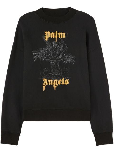 logo-print cotton sweatshirt by PALM ANGELS