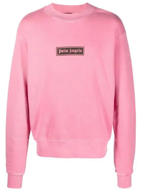 logo-print cotton sweatshirt by PALM ANGELS