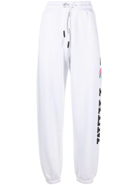 logo-print cotton track pants by PALM ANGELS