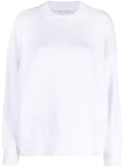 logo-print crew neck sweatshirt by PALM ANGELS