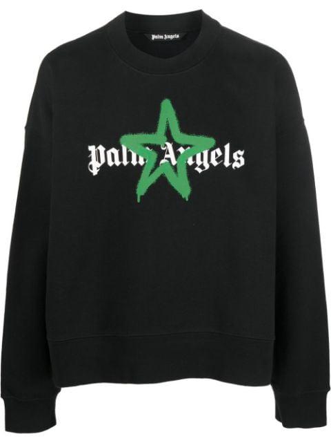 logo-print crew-neck sweatshirt by PALM ANGELS