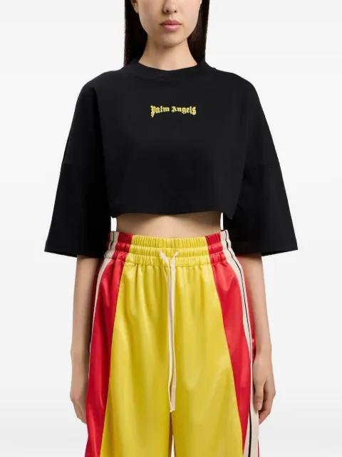 logo-print cropped T-shirt by PALM ANGELS