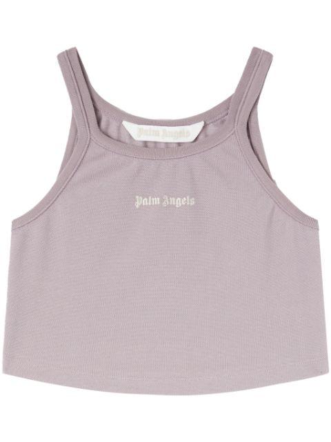 logo-print cropped tank top by PALM ANGELS