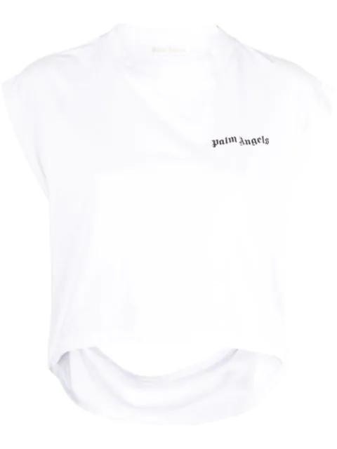 logo-print cut-out tank top by PALM ANGELS